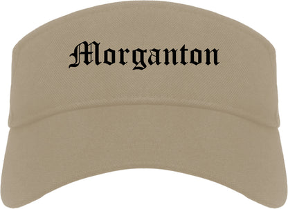 Morganton North Carolina NC Old English Mens Visor Cap Hat Khaki