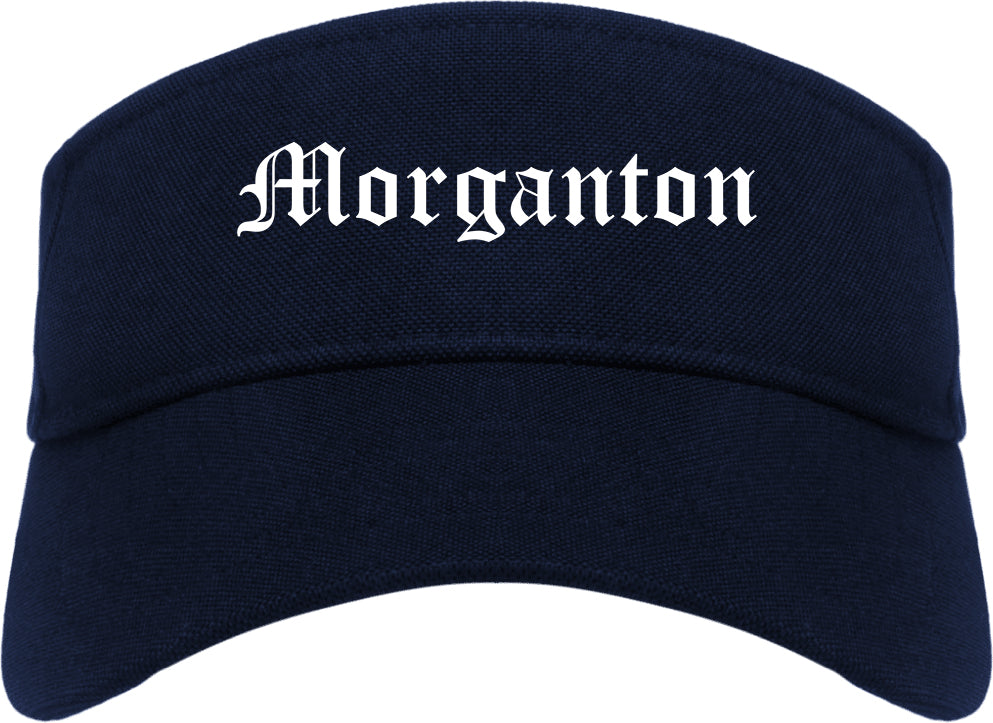 Morganton North Carolina NC Old English Mens Visor Cap Hat Navy Blue