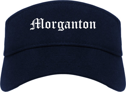 Morganton North Carolina NC Old English Mens Visor Cap Hat Navy Blue