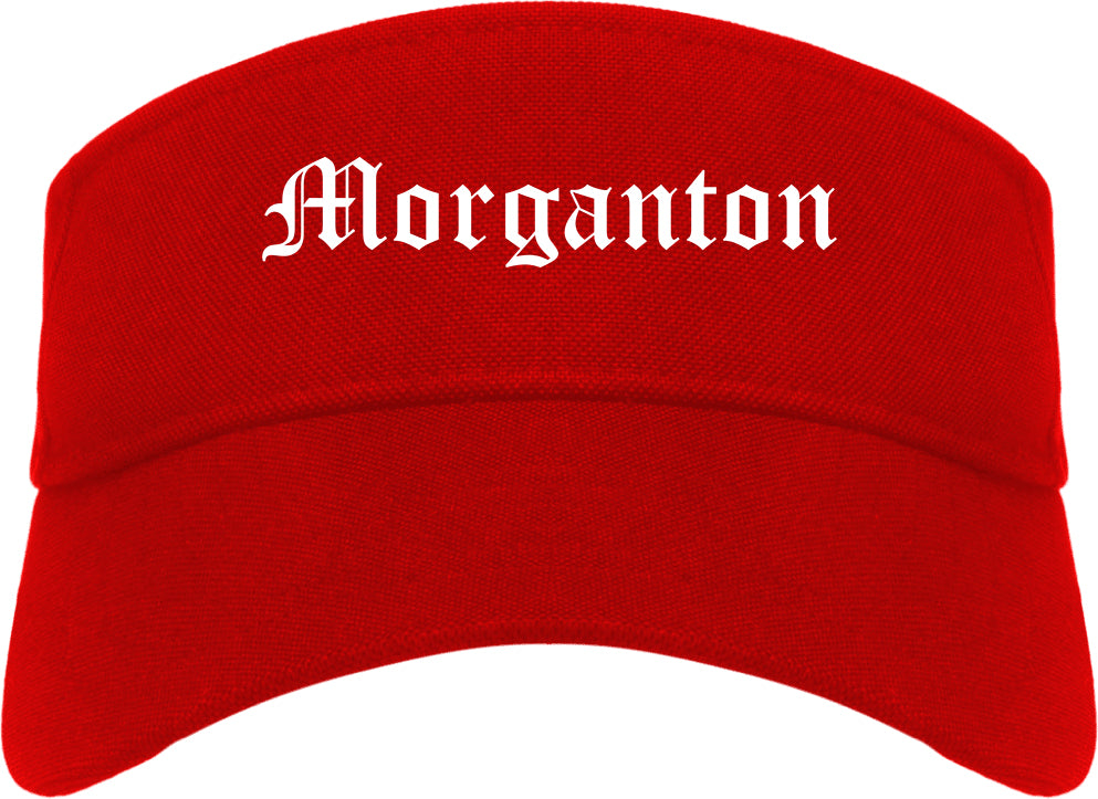 Morganton North Carolina NC Old English Mens Visor Cap Hat Red