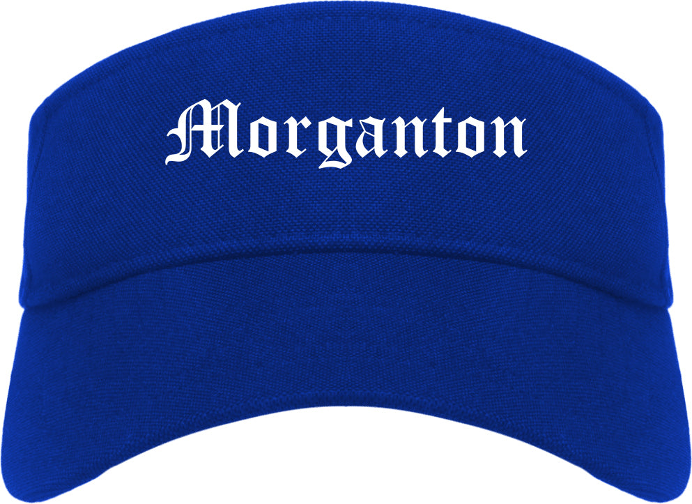 Morganton North Carolina NC Old English Mens Visor Cap Hat Royal Blue