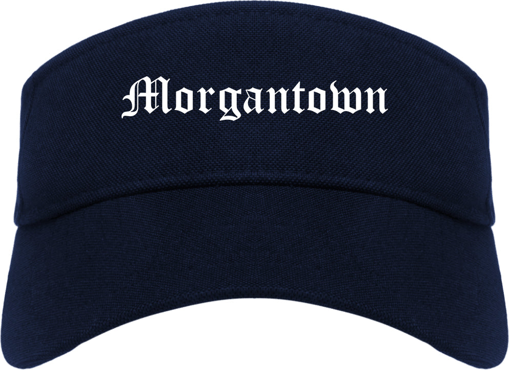 Morgantown West Virginia WV Old English Mens Visor Cap Hat Navy Blue