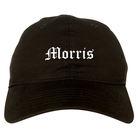 Morris Illinois IL Old English Mens Dad Hat Baseball Cap Black