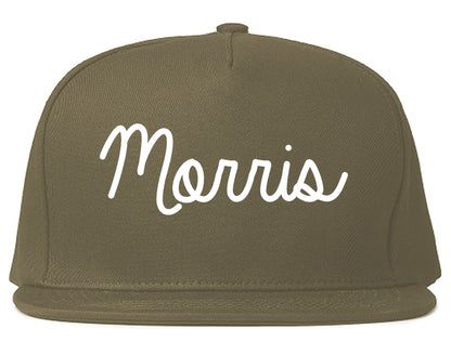 Morris Illinois IL Script Mens Snapback Hat Grey