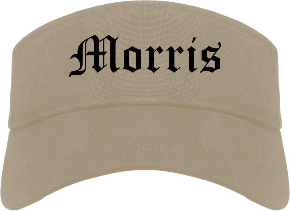 Morris Illinois IL Old English Mens Visor Cap Hat Khaki