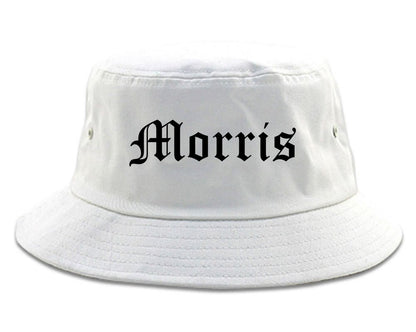 Morris Illinois IL Old English Mens Bucket Hat White