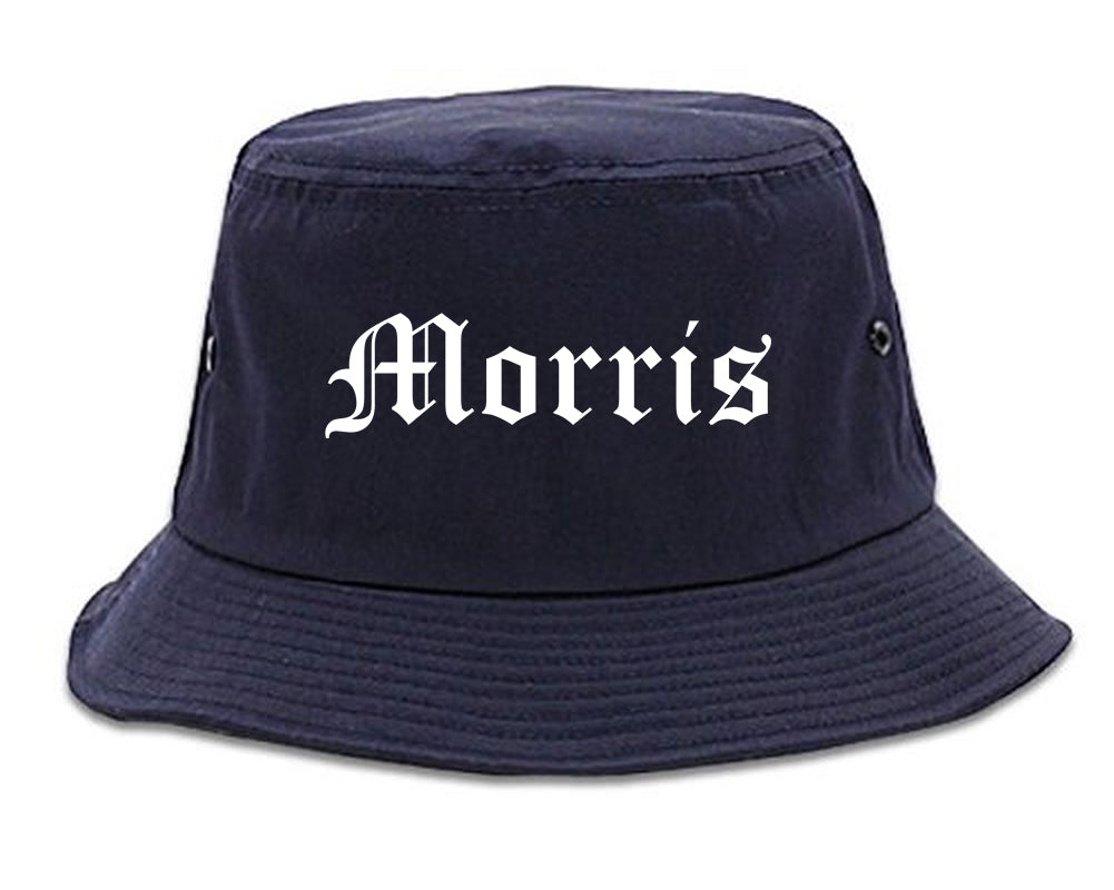 Morris Minnesota MN Old English Mens Bucket Hat Navy Blue