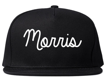 Morris Minnesota MN Script Mens Snapback Hat Black
