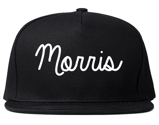 Morris Minnesota MN Script Mens Snapback Hat Black