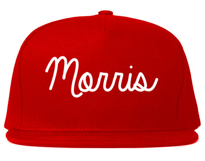 Morris Minnesota MN Script Mens Snapback Hat Red