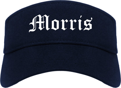 Morris Minnesota MN Old English Mens Visor Cap Hat Navy Blue