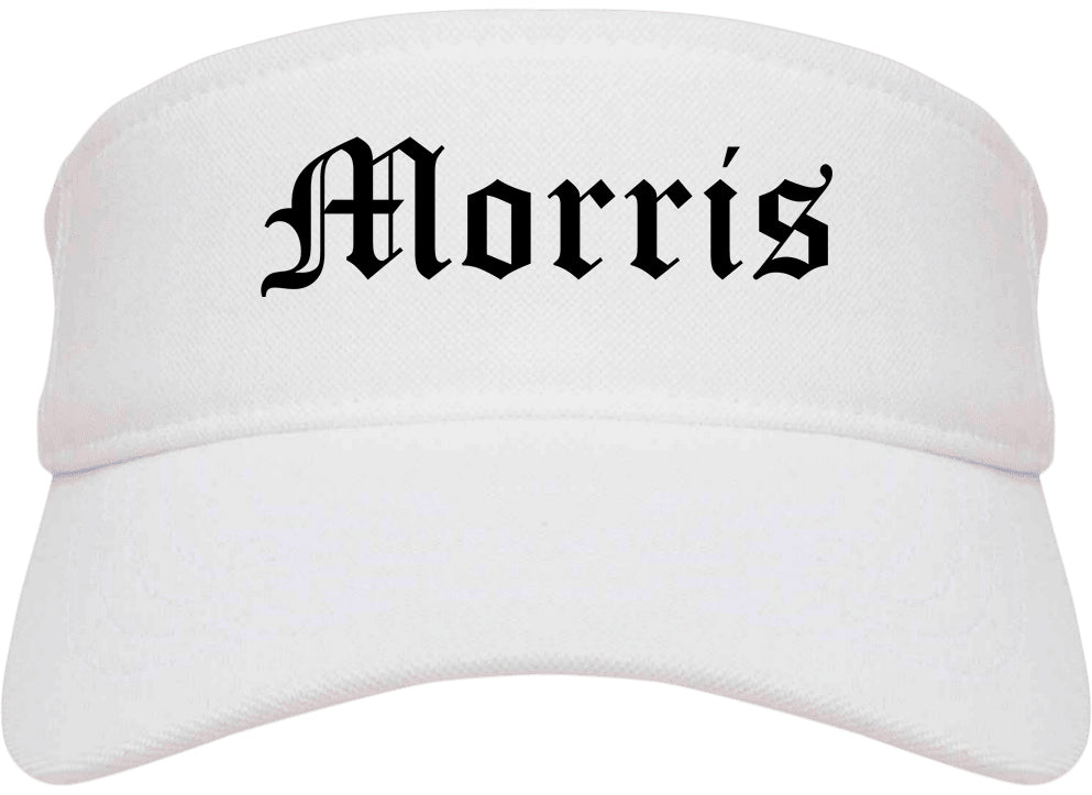 Morris Minnesota MN Old English Mens Visor Cap Hat White