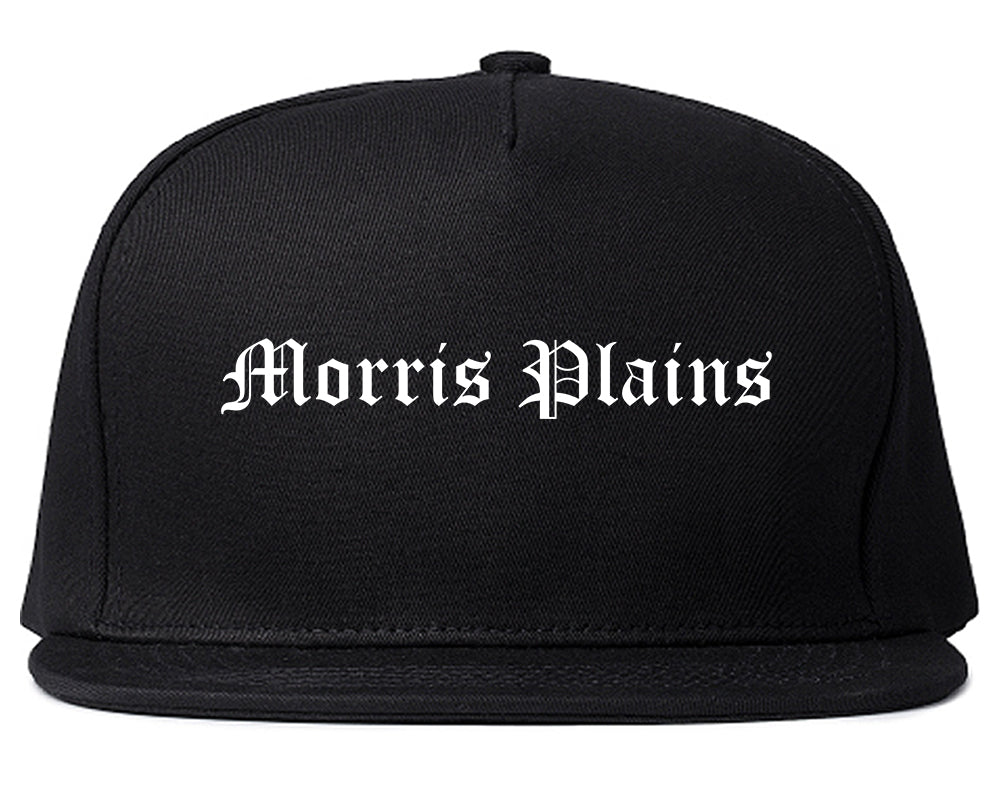Morris Plains New Jersey NJ Old English Mens Snapback Hat Black