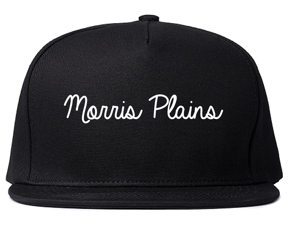 Morris Plains New Jersey NJ Script Mens Snapback Hat Black