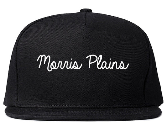 Morris Plains New Jersey NJ Script Mens Snapback Hat Black