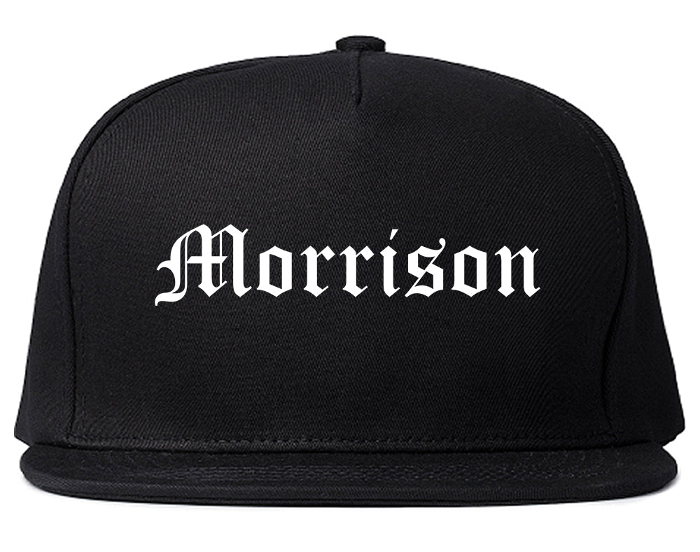 Morrison Illinois IL Old English Mens Snapback Hat Black