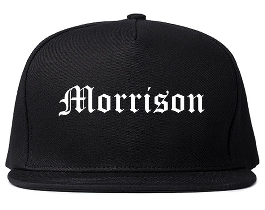 Morrison Illinois IL Old English Mens Snapback Hat Black