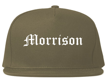 Morrison Illinois IL Old English Mens Snapback Hat Grey