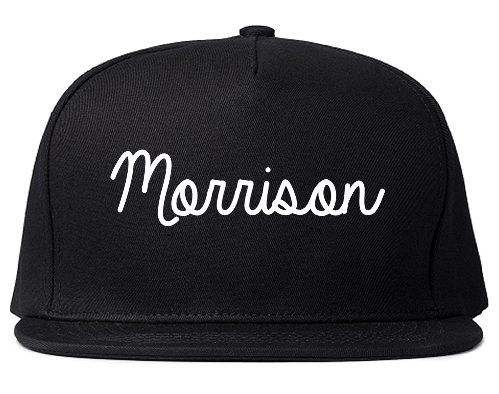 Morrison Illinois IL Script Mens Snapback Hat Black