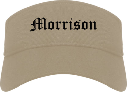 Morrison Illinois IL Old English Mens Visor Cap Hat Khaki