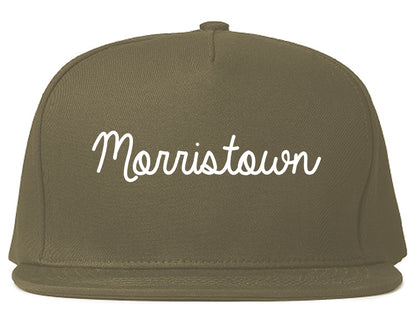 Morristown New Jersey NJ Script Mens Snapback Hat Grey