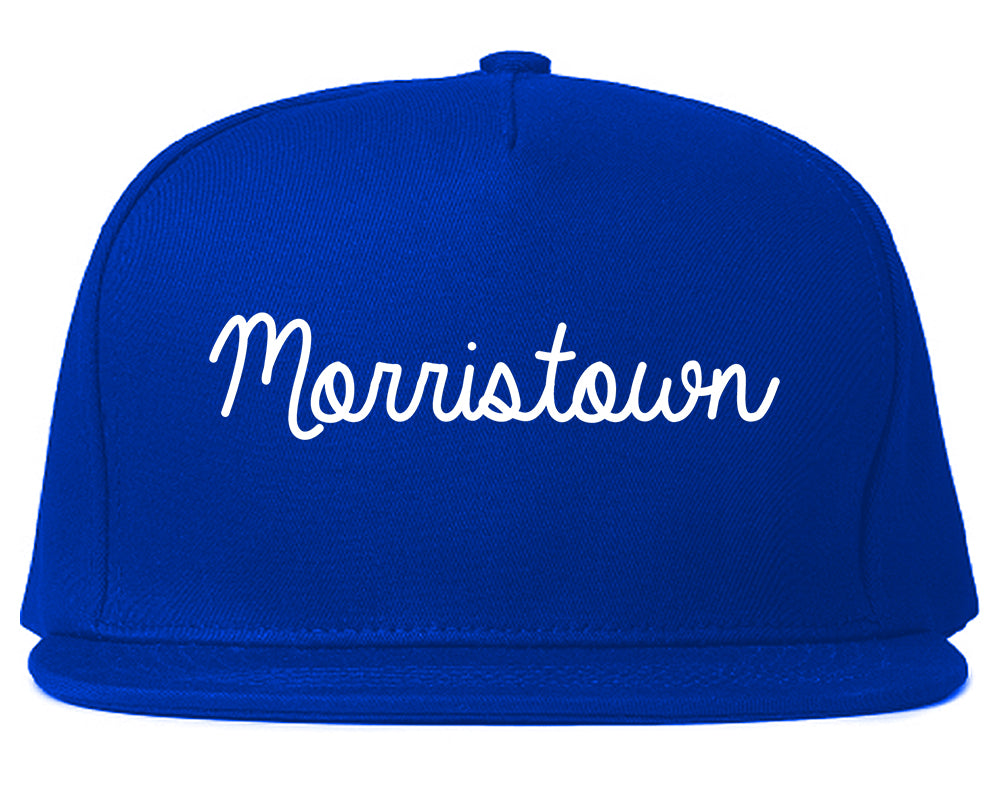 Morristown New Jersey NJ Script Mens Snapback Hat Royal Blue