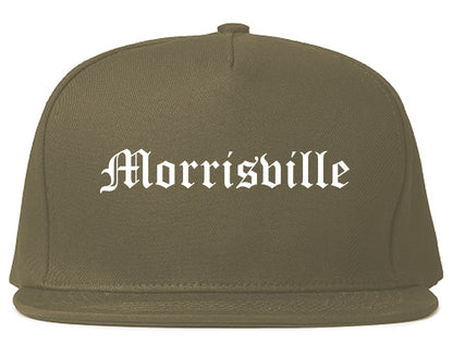 Morrisville North Carolina NC Old English Mens Snapback Hat Grey
