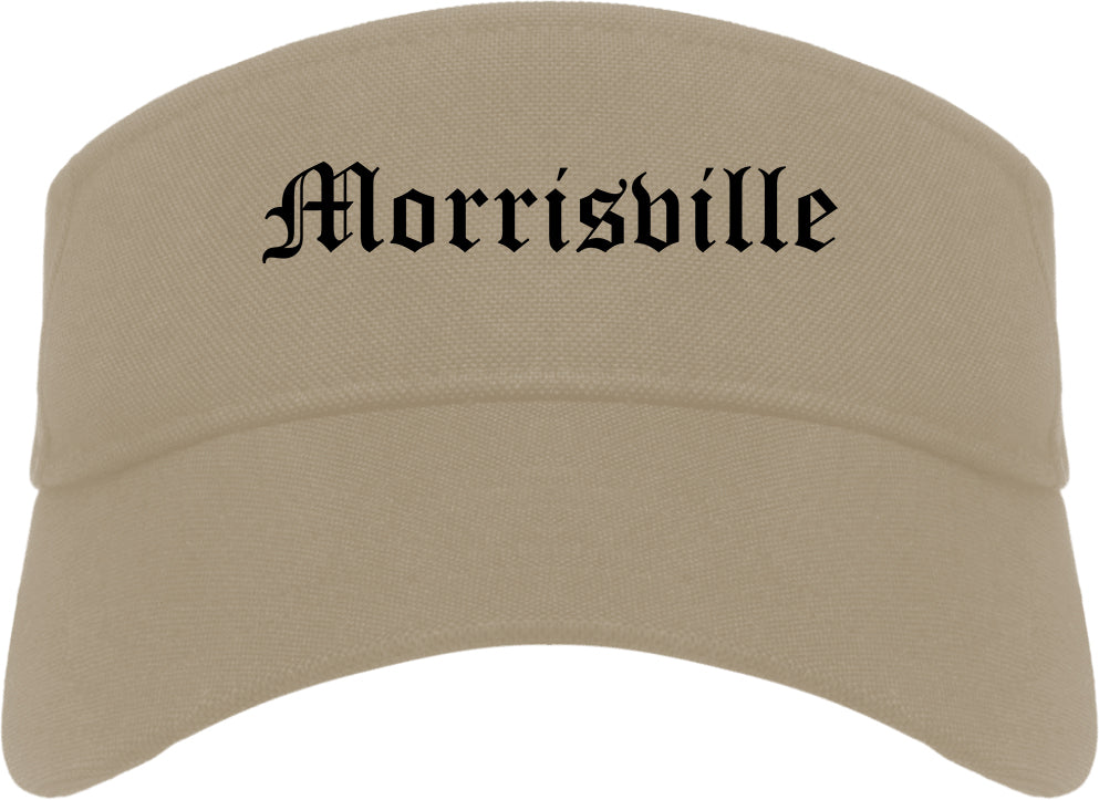 Morrisville North Carolina NC Old English Mens Visor Cap Hat Khaki