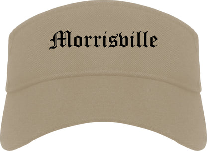 Morrisville North Carolina NC Old English Mens Visor Cap Hat Khaki