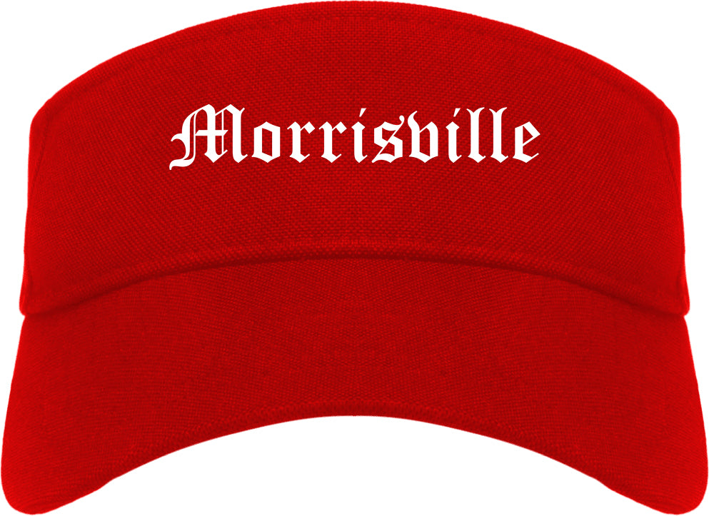Morrisville North Carolina NC Old English Mens Visor Cap Hat Red