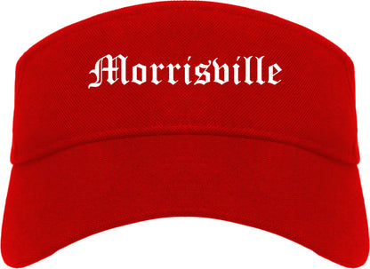 Morrisville North Carolina NC Old English Mens Visor Cap Hat Red
