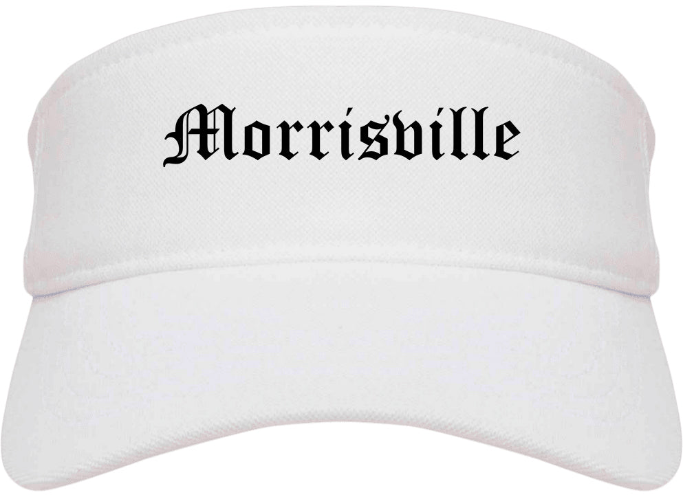Morrisville North Carolina NC Old English Mens Visor Cap Hat White