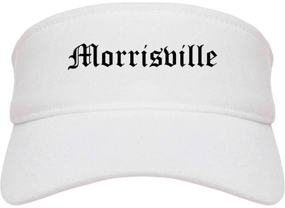 Morrisville North Carolina NC Old English Mens Visor Cap Hat White