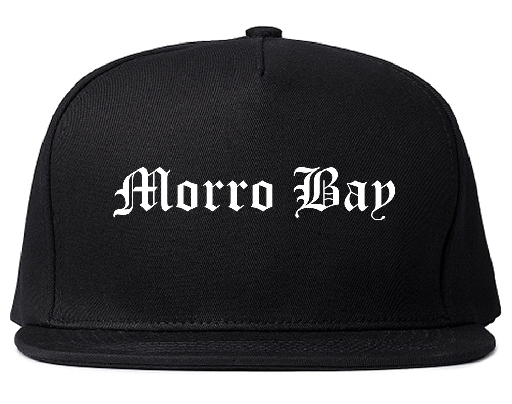 Morro Bay California CA Old English Mens Snapback Hat Black