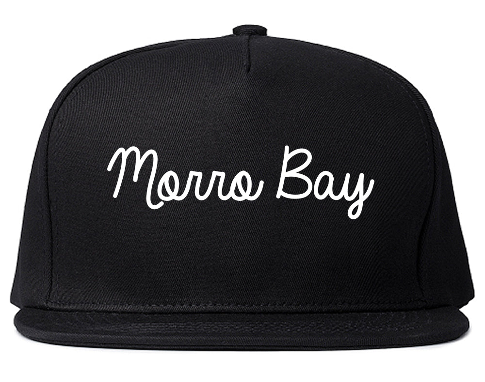 Morro Bay California CA Script Mens Snapback Hat Black