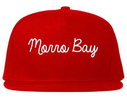 Morro Bay California CA Script Mens Snapback Hat Red