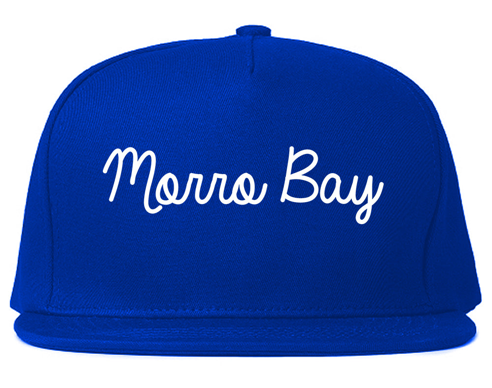 Morro Bay California CA Script Mens Snapback Hat Royal Blue