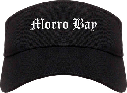 Morro Bay California CA Old English Mens Visor Cap Hat Black
