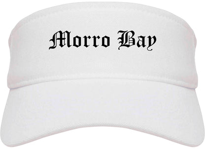 Morro Bay California CA Old English Mens Visor Cap Hat White