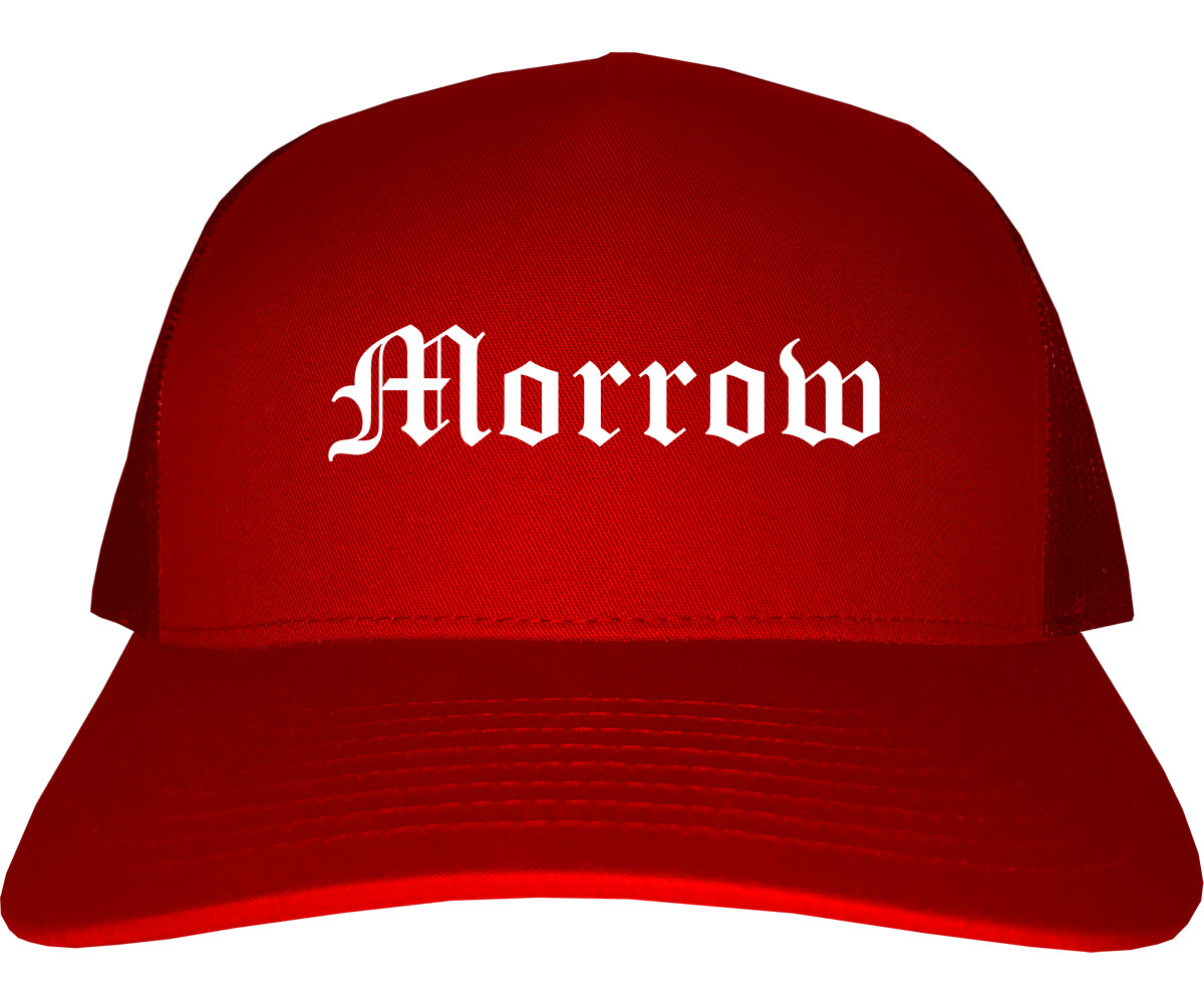 Morrow Georgia GA Old English Mens Trucker Hat Cap Red