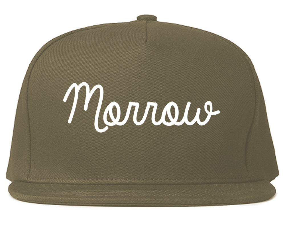 Morrow Georgia GA Script Mens Snapback Hat Grey