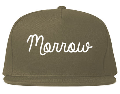 Morrow Georgia GA Script Mens Snapback Hat Grey