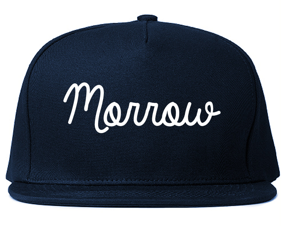 Morrow Georgia GA Script Mens Snapback Hat Navy Blue