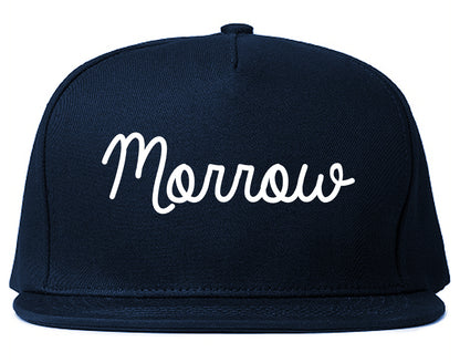 Morrow Georgia GA Script Mens Snapback Hat Navy Blue