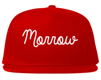 Morrow Georgia GA Script Mens Snapback Hat Red