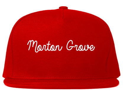 Morton Grove Illinois IL Script Mens Snapback Hat Red