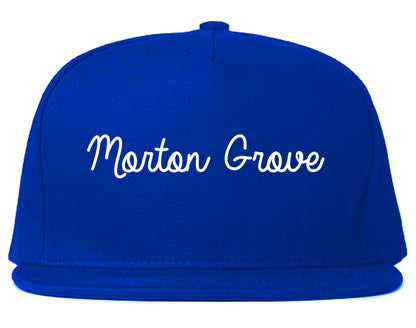 Morton Grove Illinois IL Script Mens Snapback Hat Royal Blue