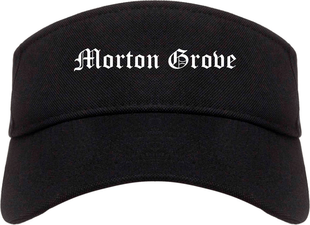 Morton Grove Illinois IL Old English Mens Visor Cap Hat Black