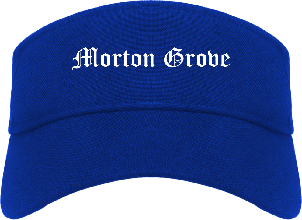 Morton Grove Illinois IL Old English Mens Visor Cap Hat Royal Blue