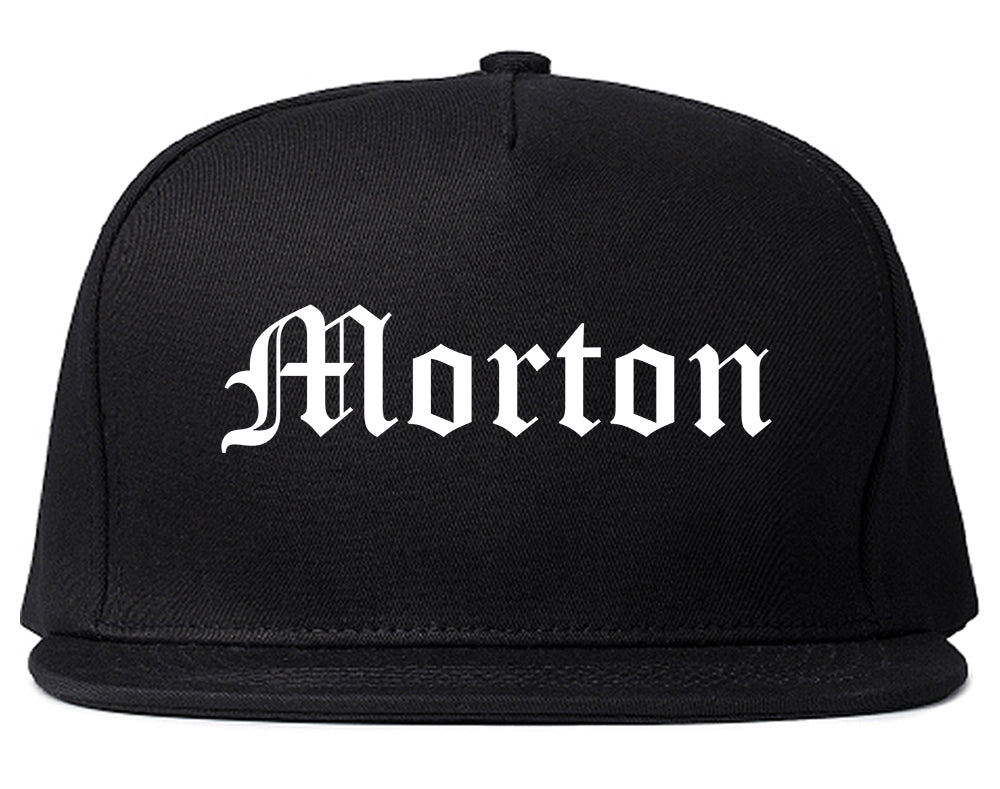 Morton Illinois IL Old English Mens Snapback Hat Black